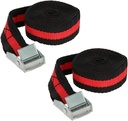 [004811ZEN01] Attache à cliquet 2,5 mx 25 mm noir/rouge 2 pièces 
