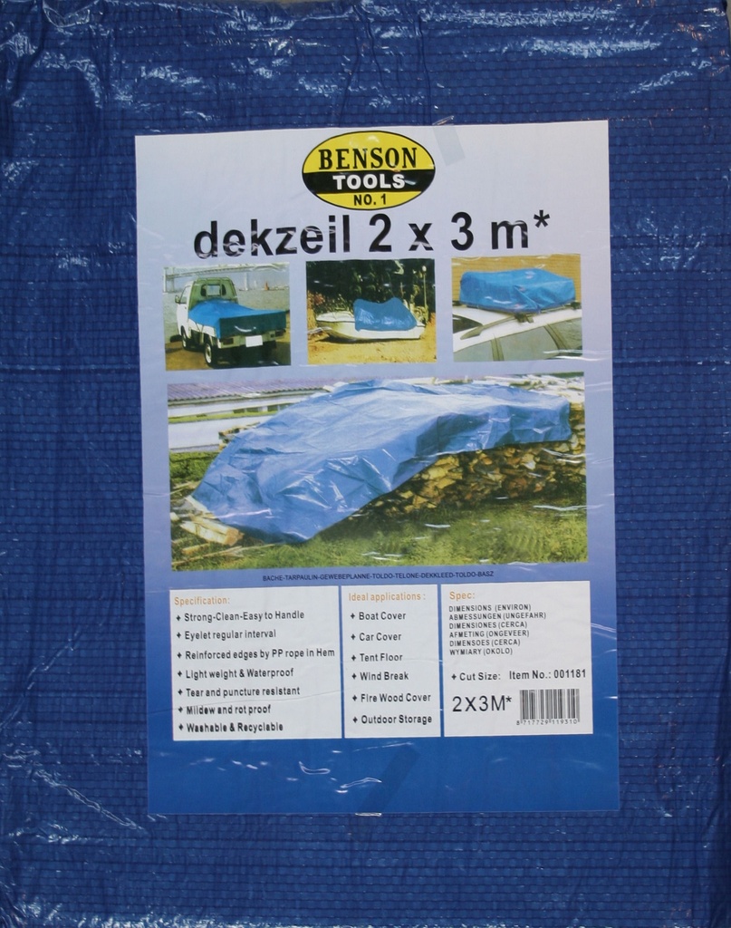 Tax 2 x 3 m blue