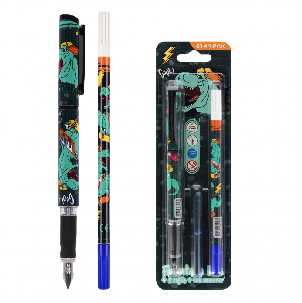 Pen + 2 cartridges + Skate Dino Starpak erase