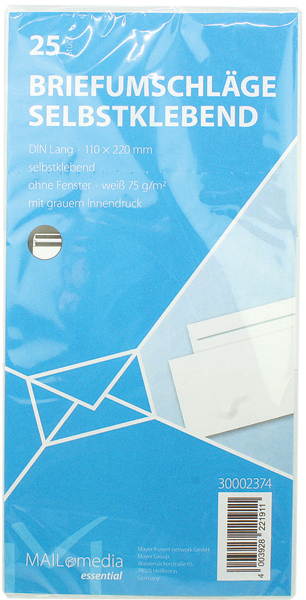 Enveloppe 25 LANG 110x220mm autoadhesif 