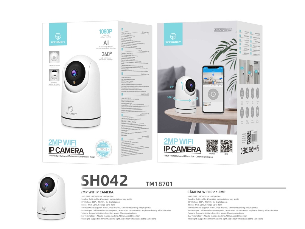 360° indoor Wi-Fi surveillance camera 