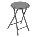 [164759A ZEN06] Gray velvet folding stool, black