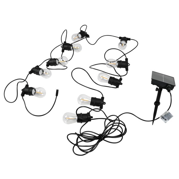 Guirlande lumineuse LED 8 m solaire IP44 10 pièces