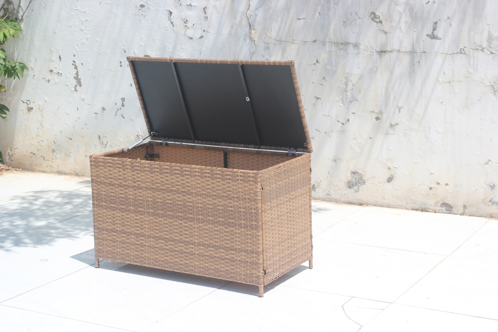 Black wicker garden chest