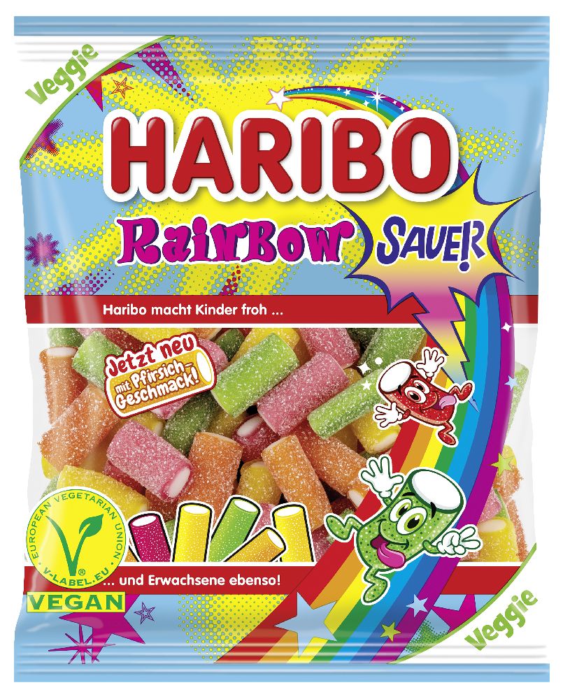 Haribo Rainbow Fizz, sachet de 160 g