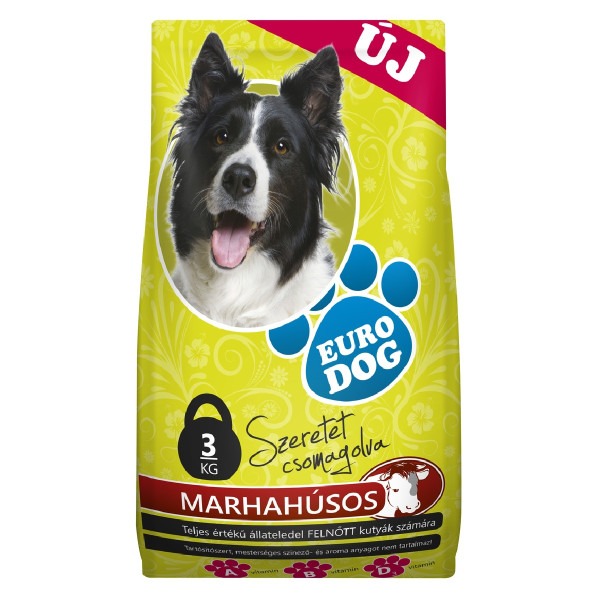 Eurodog dog food with beef 3 kg