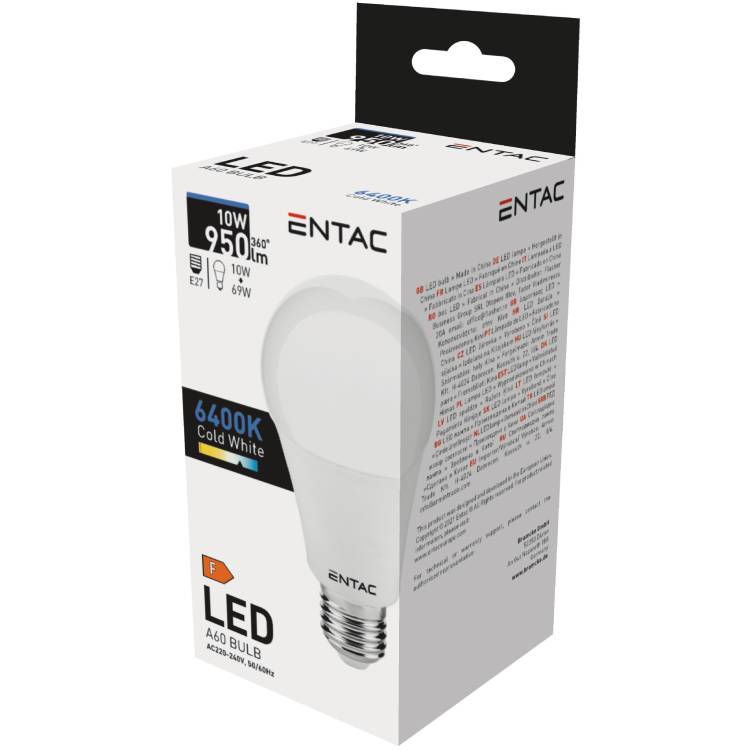 Ampoule LED Entac 10 W E27 6400 K, 1 pièce