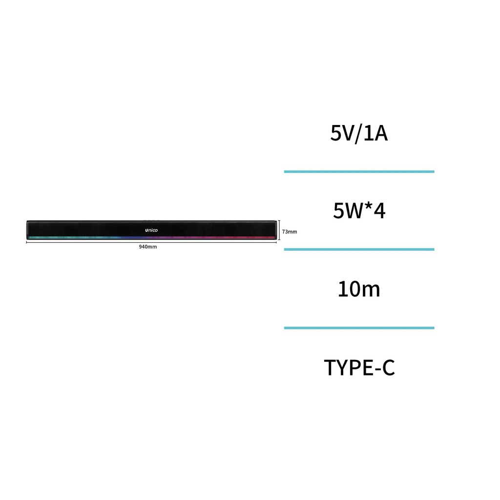 Barre de son 20 W - Noir