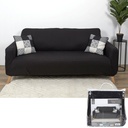 [TX8153 ZEN12] Housse extensible canape trois places noir