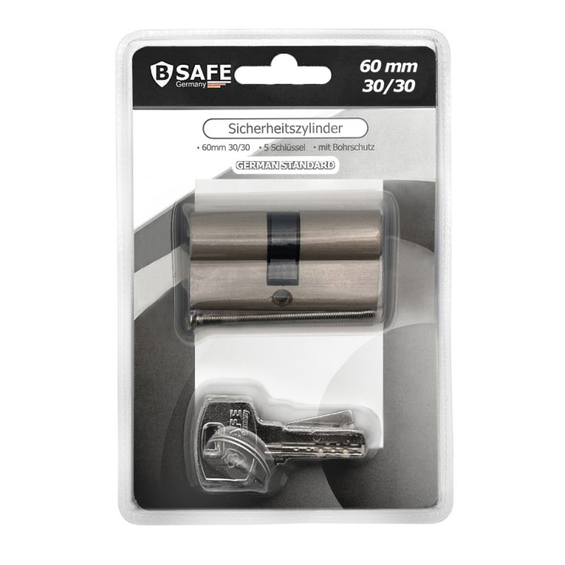 Security cylinder 60mm (30/30) with 5 keys