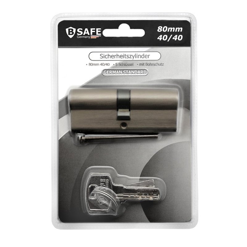 Security cylinder 80 mm (40/40) with 5 keys