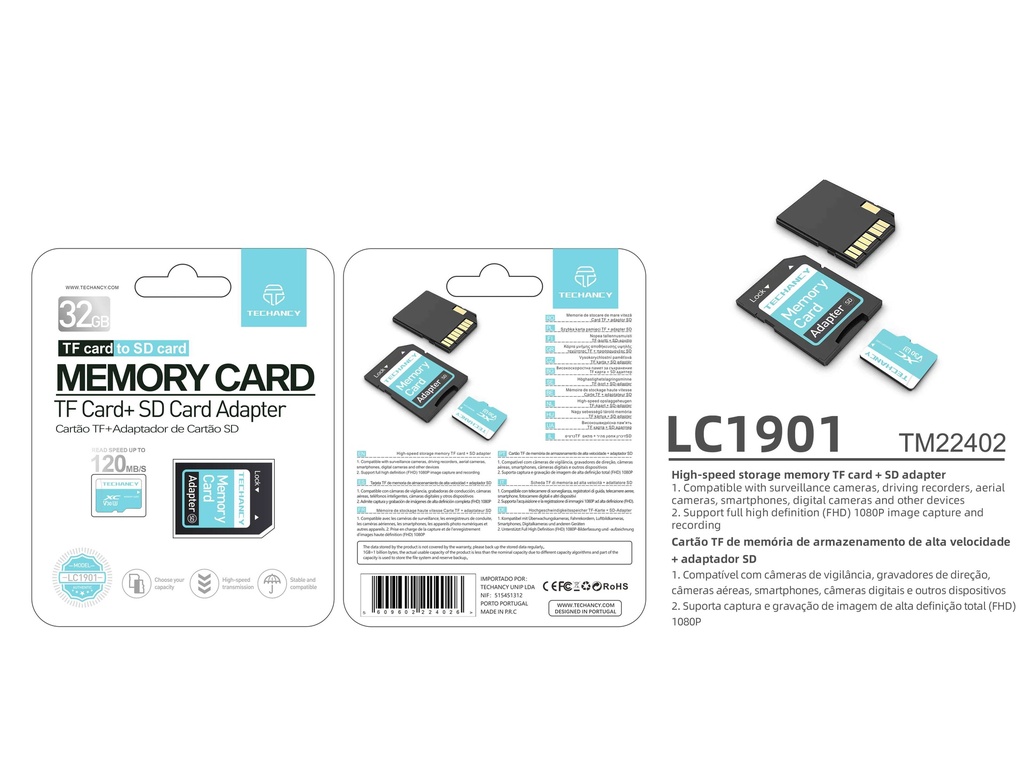 32 GB Micro SD memory card with adapter
