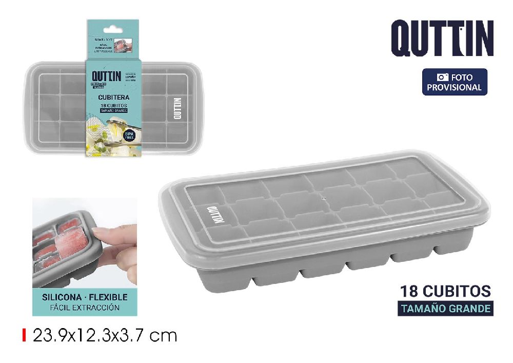 Flexible ice bucket 18 cubes XXL with lid