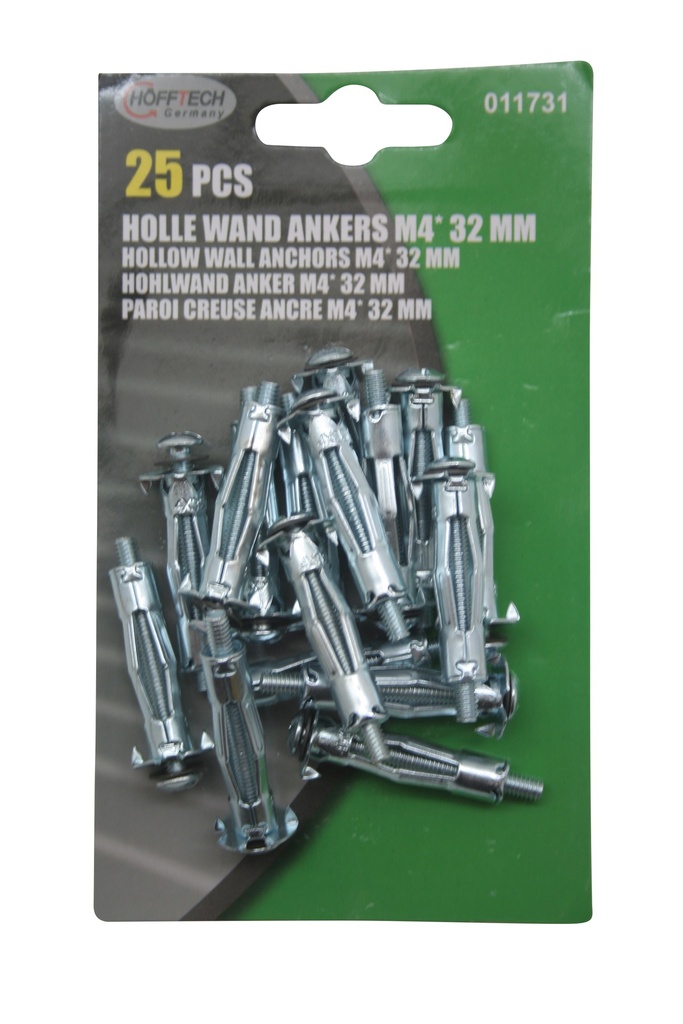 Ancrages pour murs creux M4 x 32 mm 25 pièces