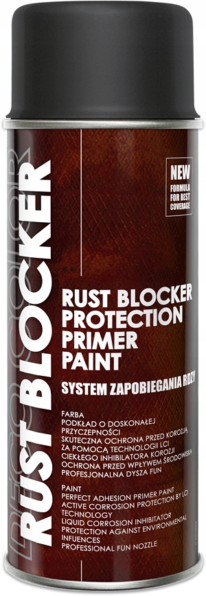 Anti-rust and corrosion varnish spray RUSTBLOCKER Black 9005 400ml