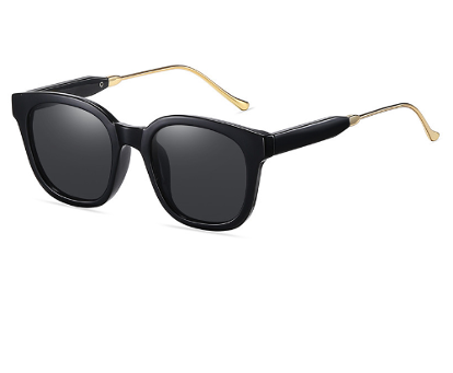 (24 - 81043) Black glasses and golden metal branches. Cat.3. Strong light. THIS