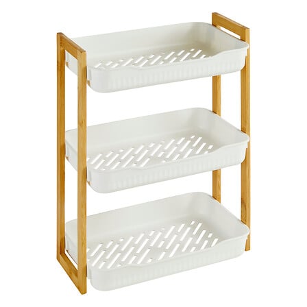 Etagere douche 3 niv  natureo  blanc