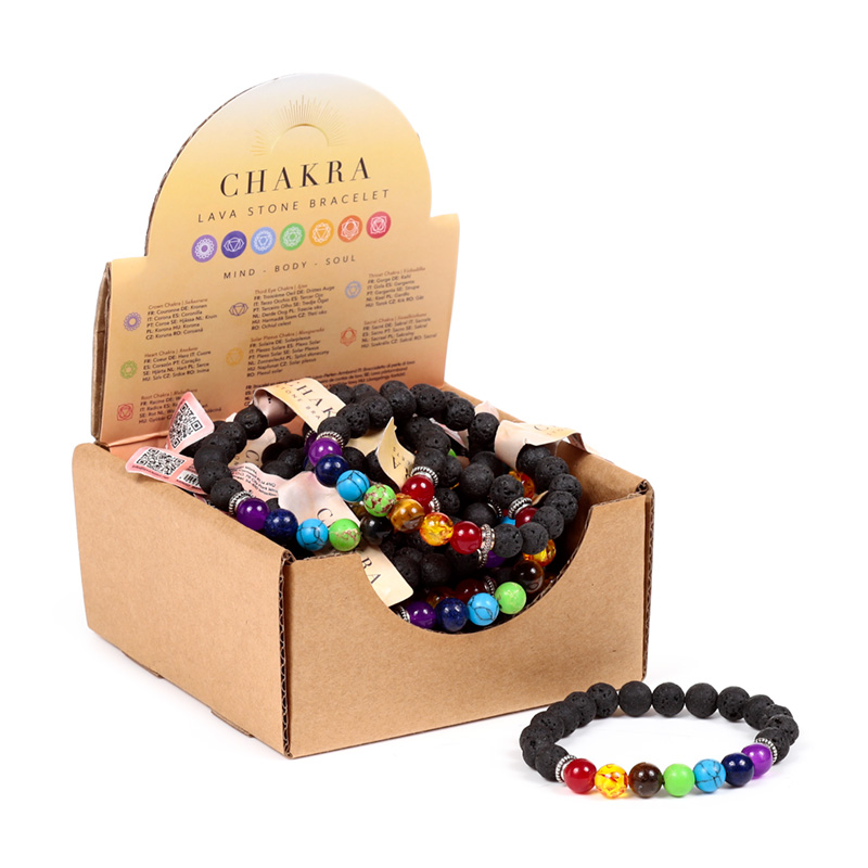 Chakra and Lava Stone Bracelet