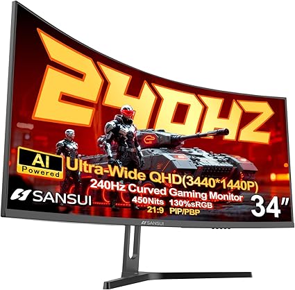 Sansui 34 inch curved screen 240 hz