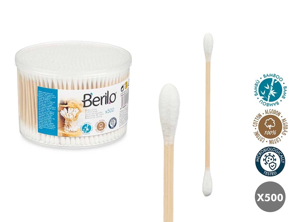 Bamboo cotton swab box 500pc