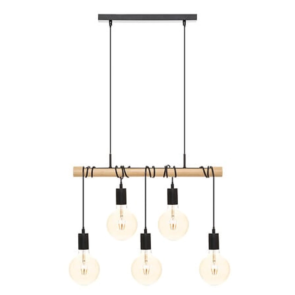 Suspension quintuple métal Jake noir L120 cm