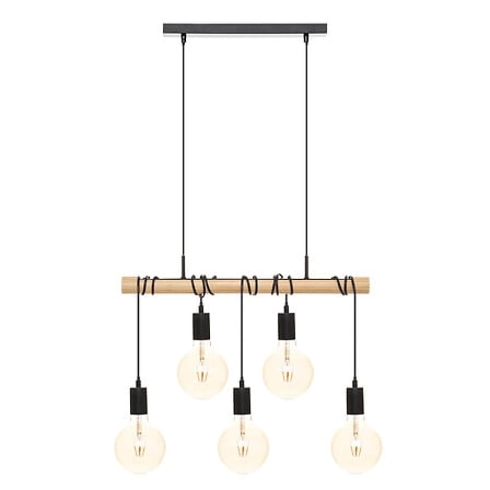 Suspension quintuple métal Jake noir L120 cm