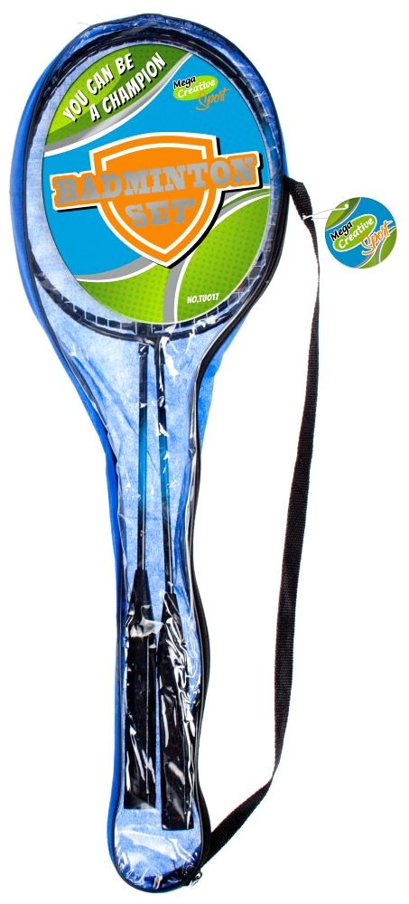 Jeu de badminton sportif en métal 66 cm avec housse