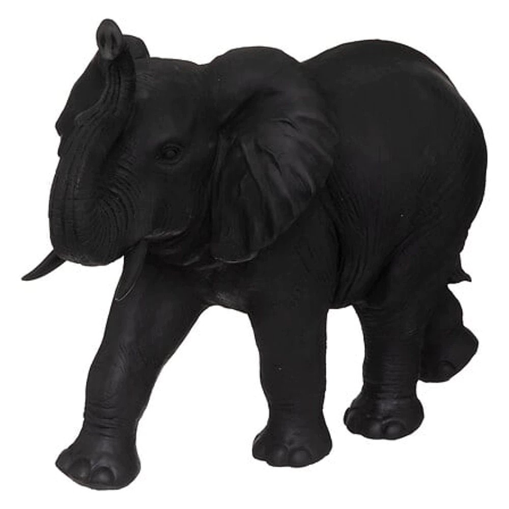 Elephant decoratif en résine Alban H52 cm – gris foncé