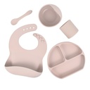 [YY-005/beige] Beautiful complete beige silicone meal kit, BPA-free