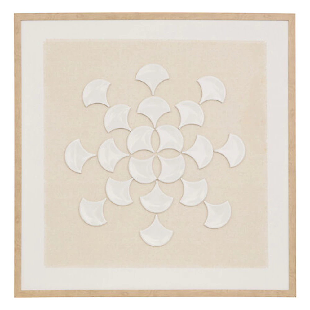 Toile 3D eventail Houria 78x78 cm – beige