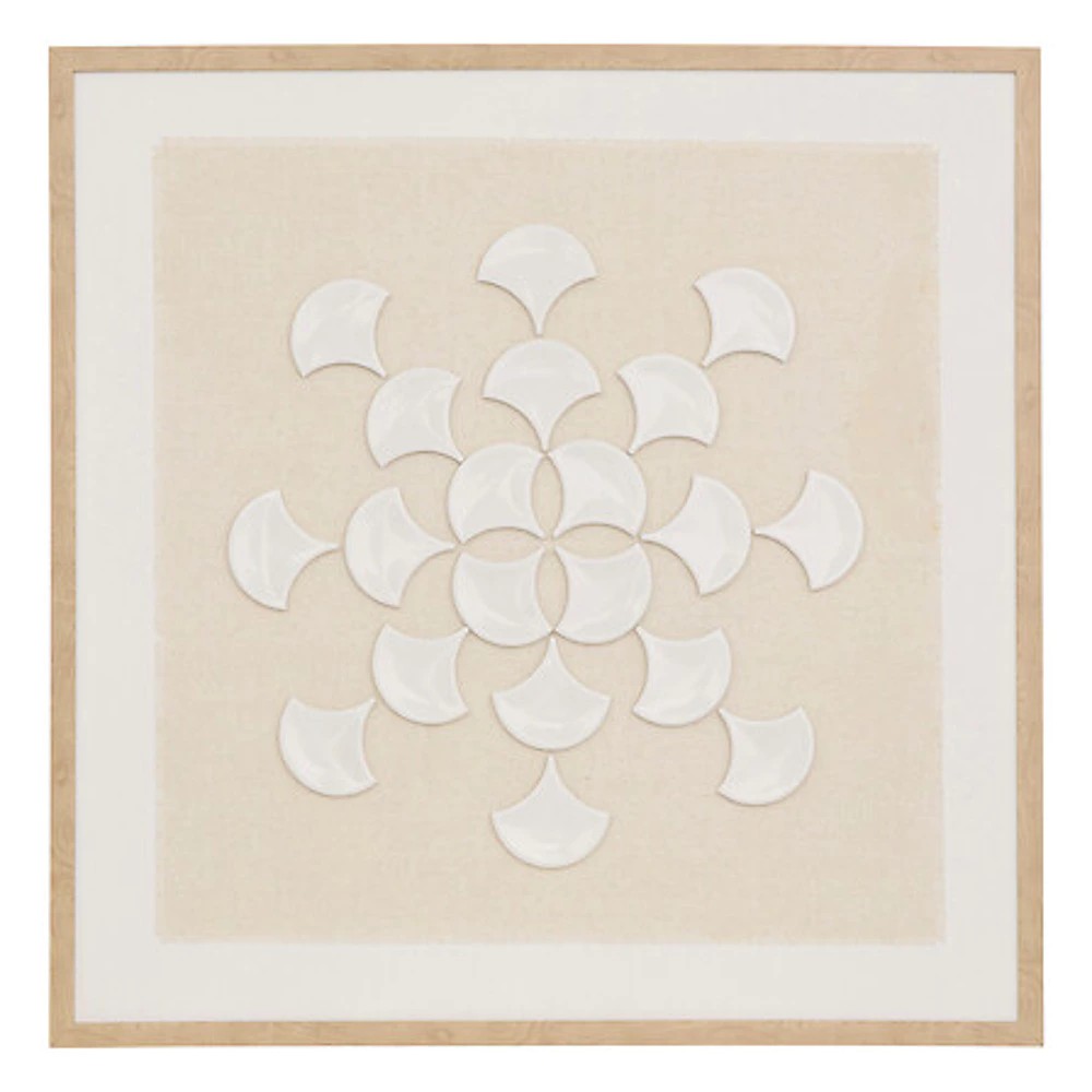 Toile 3D eventail Houria 78x78 cm – beige