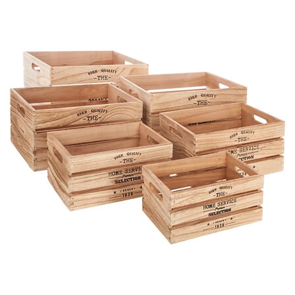 Cagettes en bois Ylias naturel x6 – marron