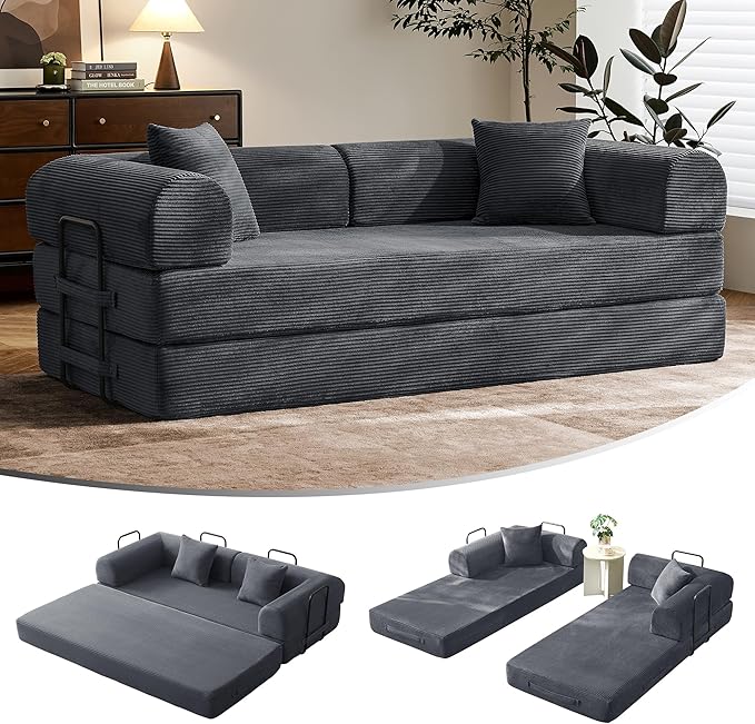 Canape convertible Gris fonce