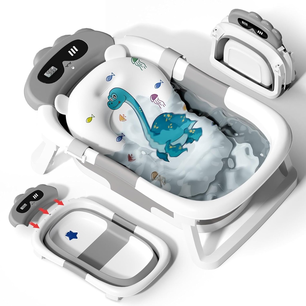 AVIDOR Foldable baby bath – From birth to toddler – non-slip feet