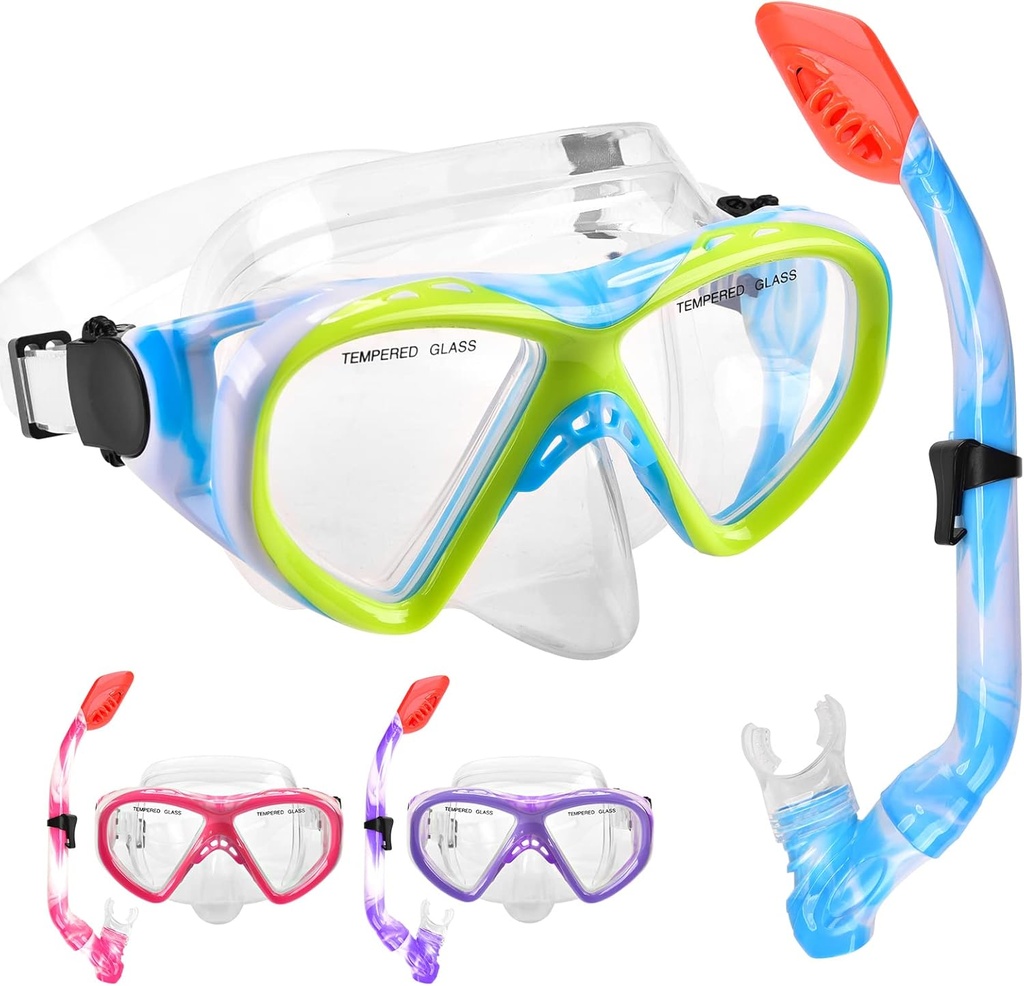 Ensemble de plongee pour enfants (masque + tuba sèche & valve de purge)