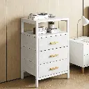 [NS31213] Modern 3-Drawer Fabric Nightstand