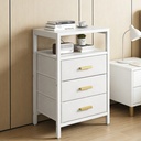 [NS31213] Table de chevet moderne à 3 tiroirs en tissu