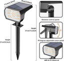 Spot jardin Solaire LED 56 LED IP68 – Projecteur jardin, blanc chaud