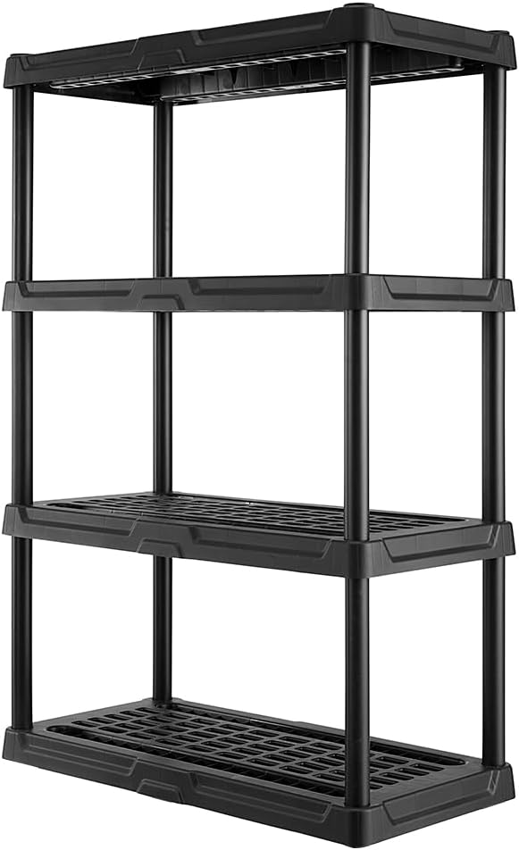 CENTREX plastic storage shelf 4 levels (135 x 91 x 46 cm), load 68 kg per shelf