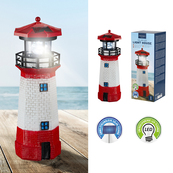 LED solar headlight, 28 cm