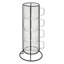 [196448 ZEN35] Rack 4 mugs Mia 30 cl, transparent