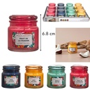 [BO0121 ZEN35] Bougie parfumée Paradis Exotique H 6,8 cm, 4 assorties