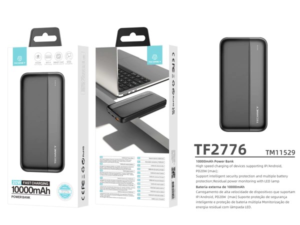 10,000 mAh external battery with charging cable