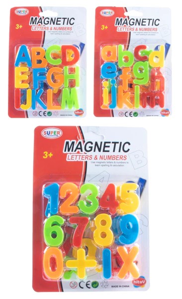 Magnetic blister card with letters and numbers