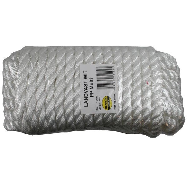 Mooring rope 16 mm x 15 m, white