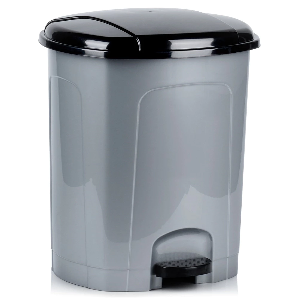 Gray plastic trash can 26 l
