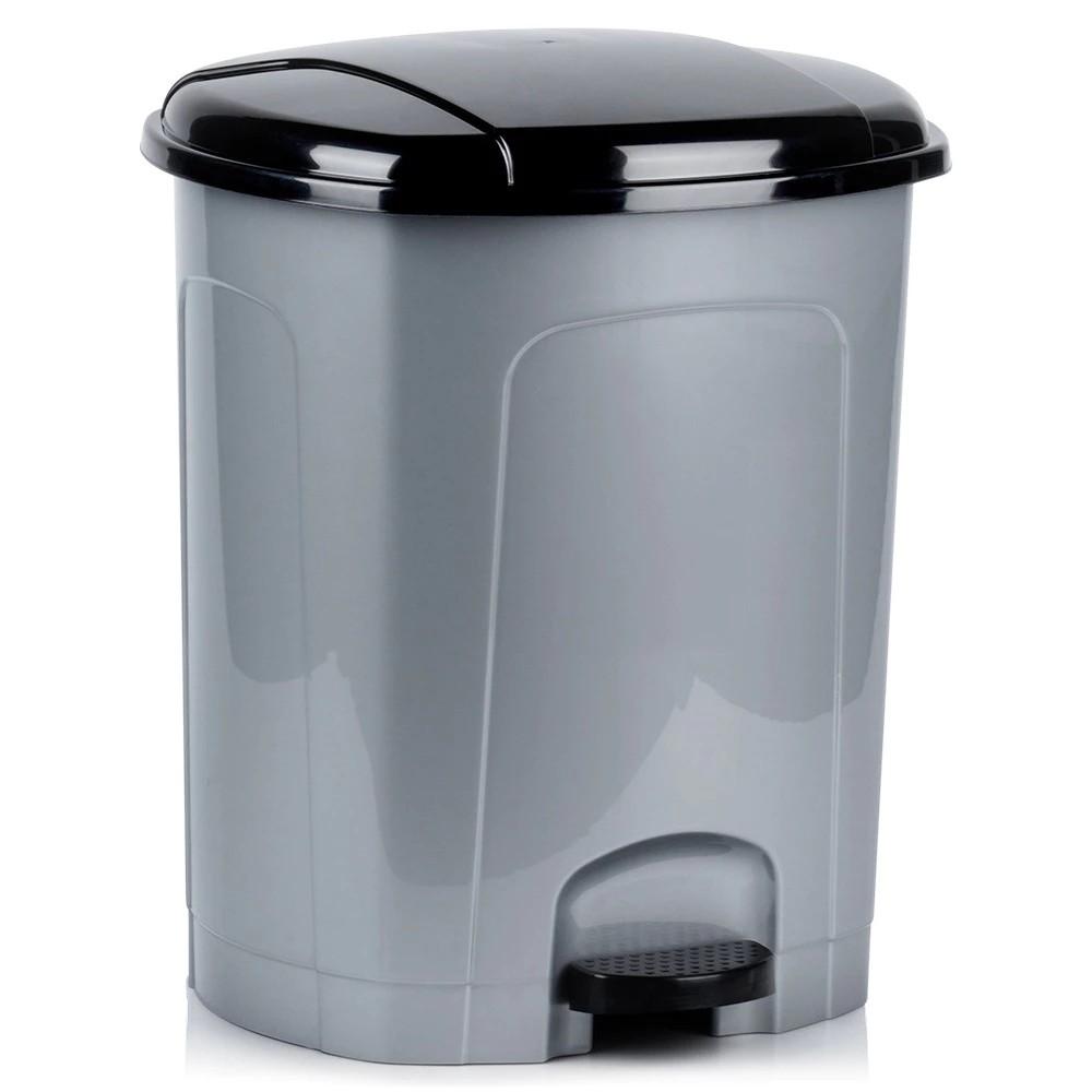 Gray plastic trash can 26 l