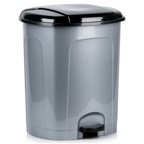 Gray plastic pedal bin 50 l