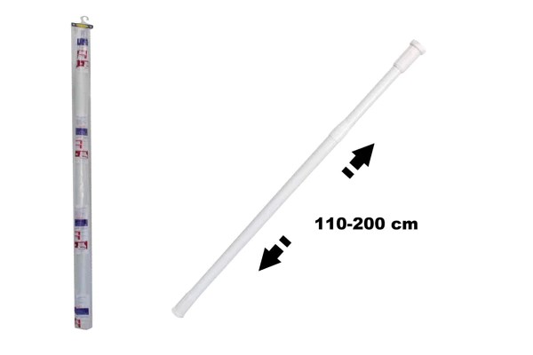 Tringle a rideau de douche télescopique en métal 110-200 cm