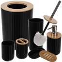 [00024636 ZEN35] Ensemble d'accessoires de salle de bain - noir